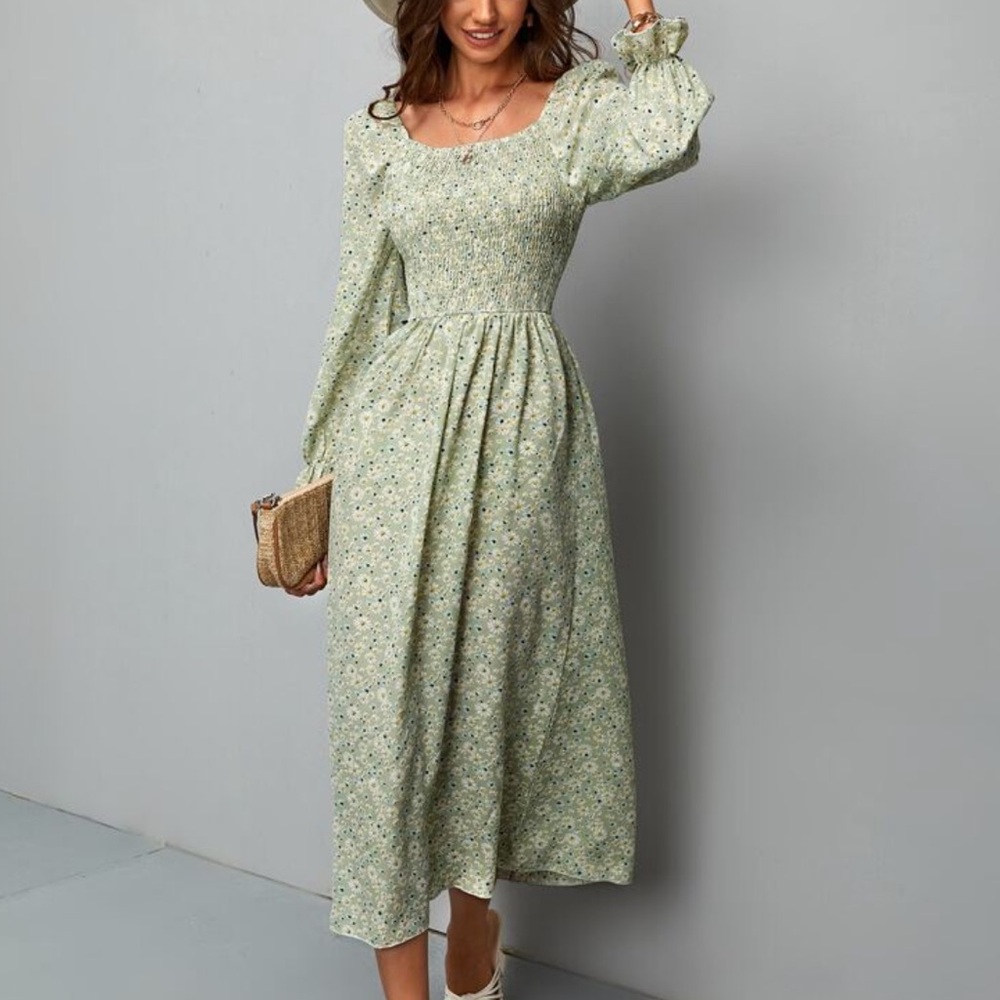 Small Sage green floral dress